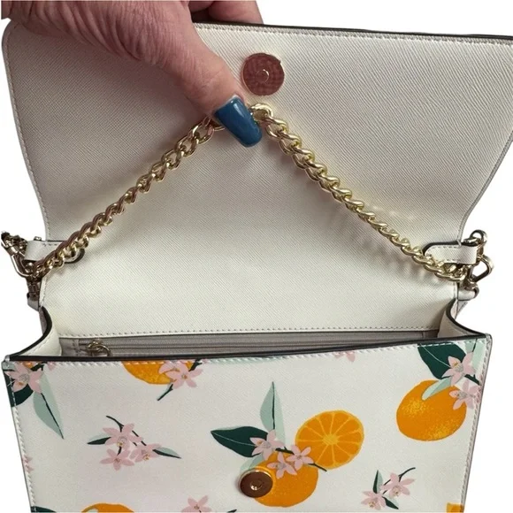 NWT Kate Spade Cream and Orange Floral Cross Body - Picture 3 of 8